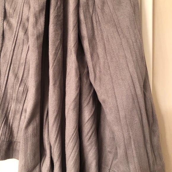 NY Collection gray scrunch suede cardigan jacket- NWOT Sz M - Picture 2 of 3